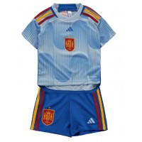 Koszulka piłkarska Hiszpania Strój wyjazdowy dla dzieci MŚ 2022 tanio Krótki Rękaw (+ Krótkie spodenki)